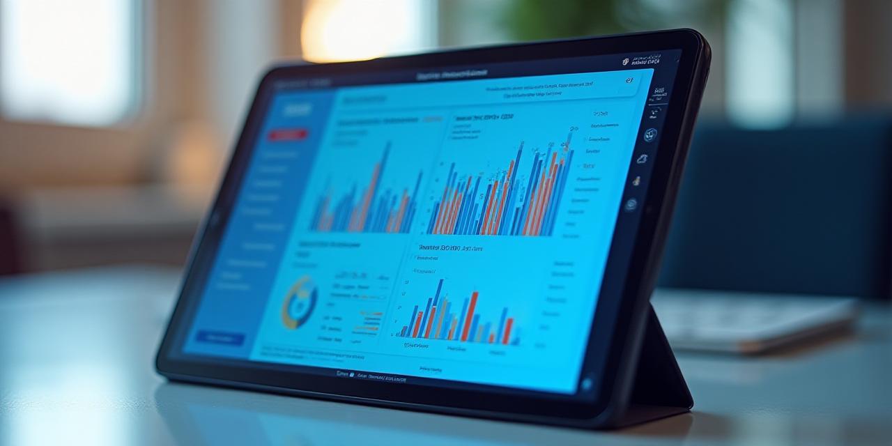 Close-up view of a modern email marketing dashboard showing growth curves and conversion bars